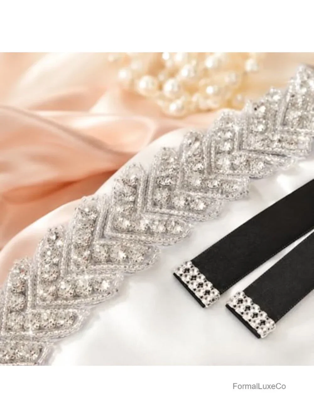 Bridal Rhinestone Wedding Waist Belt Crystal Belts Handcrafted Glitter Ribbon